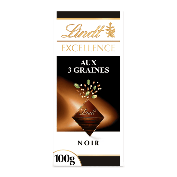 Lindt excellence aux 3 graines dark chocolate 100g