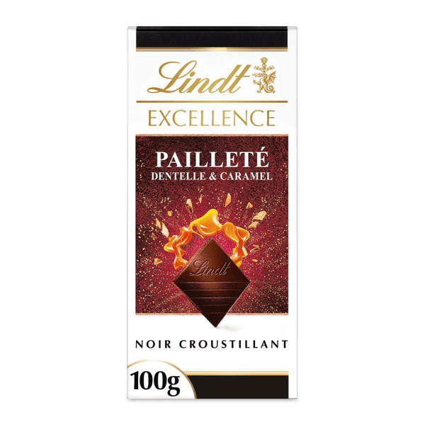 Lindt excellence paillete dentelle and caramel dark chocolate 100g