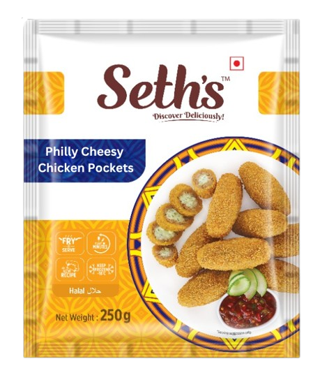 Seth's philly cheesy chicken pockets 250g