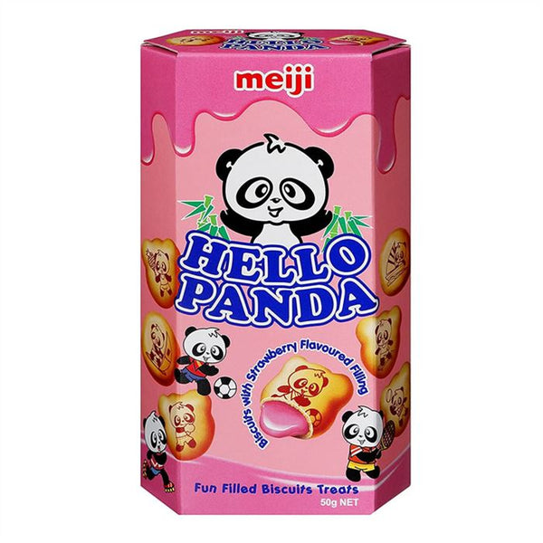 Meiji Hello Panda Fun Filled Biscuits 45G - Strawberry (Imported)
