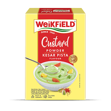 Weikfield Custard Powder - Kesar Pista Flavour, Makes Smooth & Creamy Custard, Contains Quality Ingredients, 75 g
